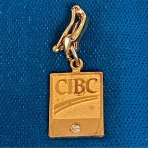 CIBC Charm Pendant Service Sterling Vermeil Diamond Canadian Imperial Bank